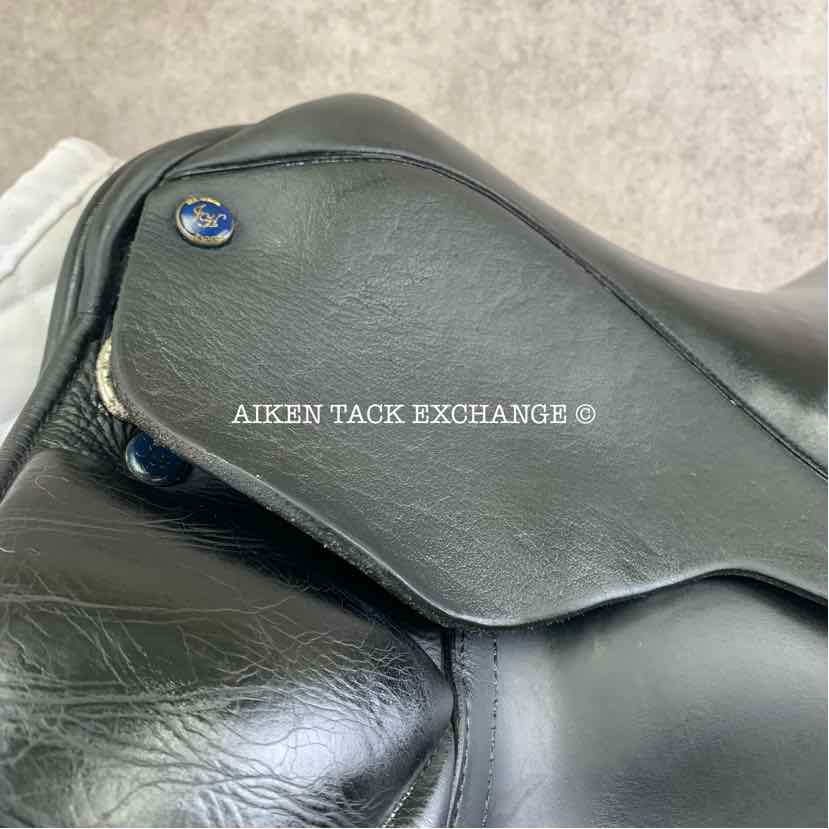 2009 Hulsebos WB4 Dressage Saddle, 17" Seat, Extra Wide Tree, Wool Flocked Panels
