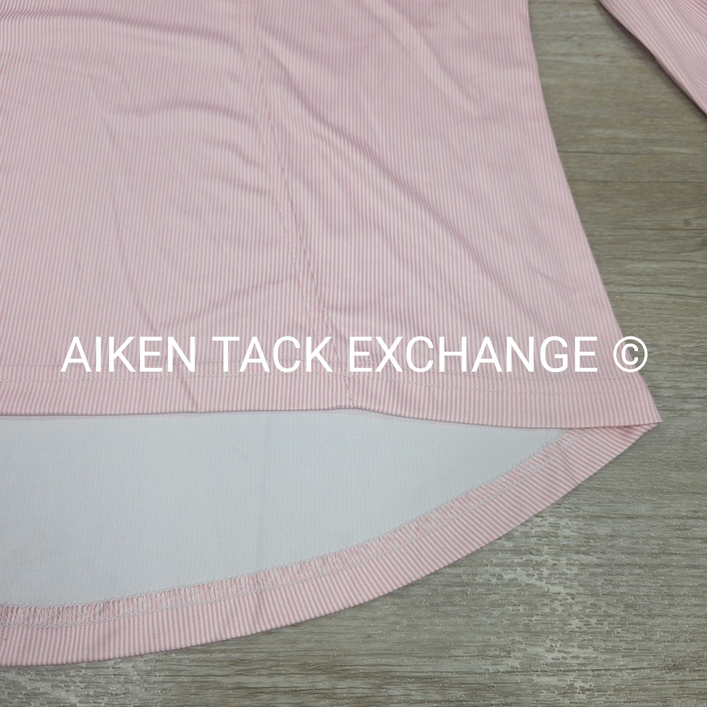 Espoir Stripes in Rose Pleated Long Sleeve Show Shirt, Women's Large