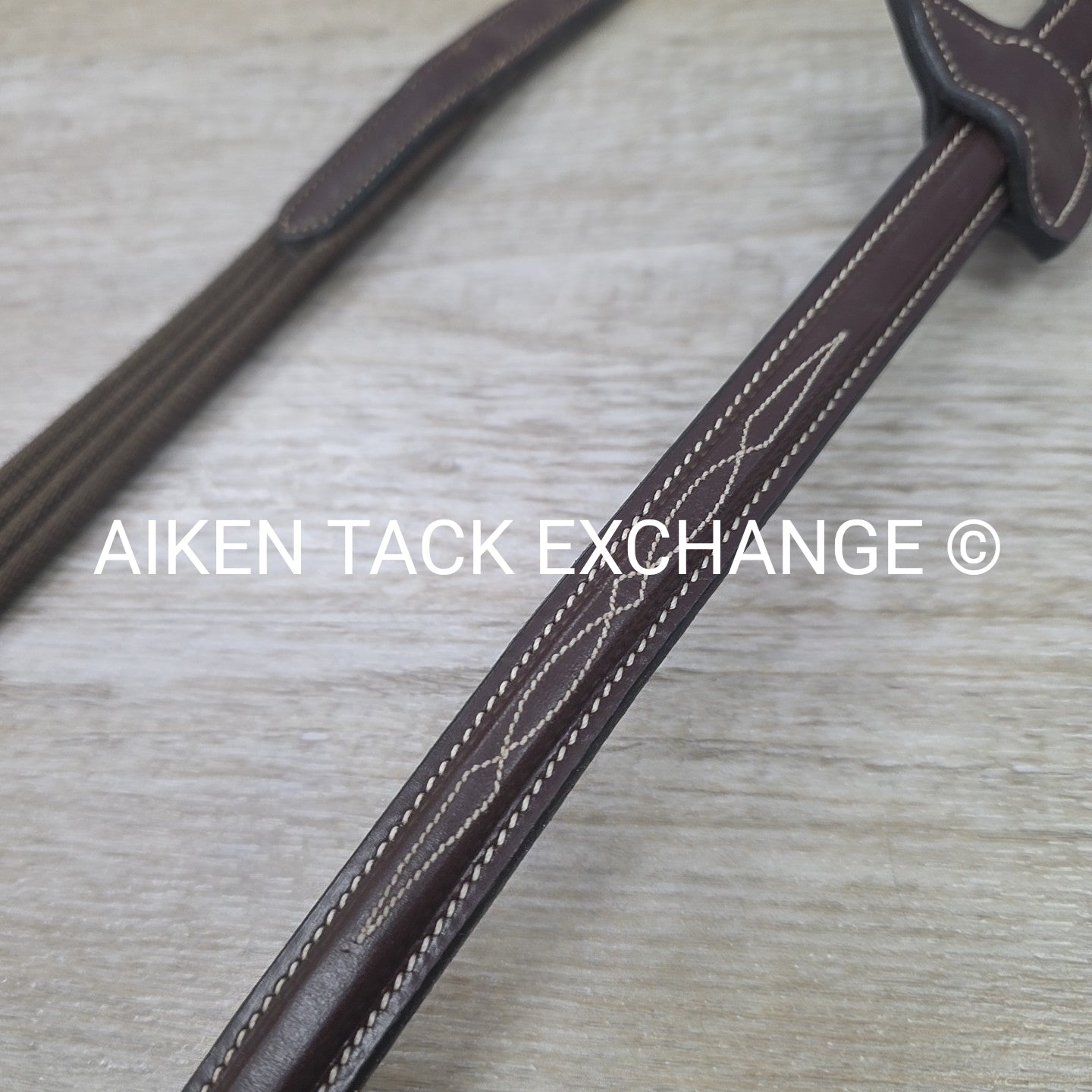 Dy'on Fancy Stitched Cotton Web Reins, Brown, Size Full