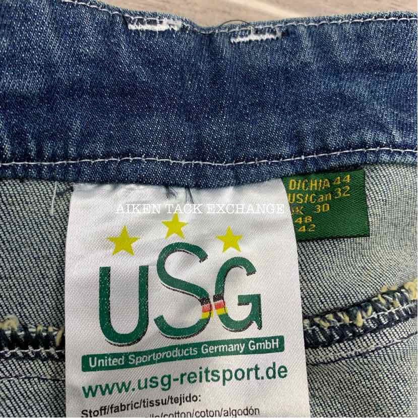 KL Select USG Marina Silicone Full Seat Breeches, Size 32