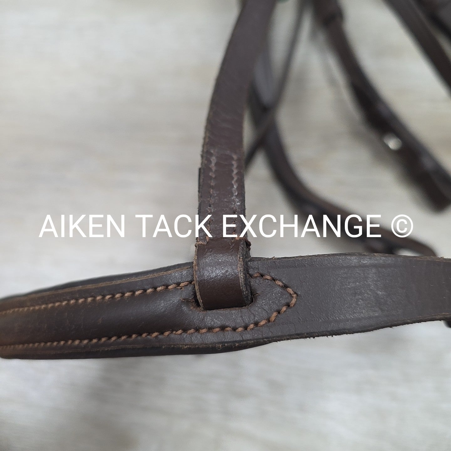 Plain Raised Weymouth Double Bridle with Curb Rein, Brown, Size Full