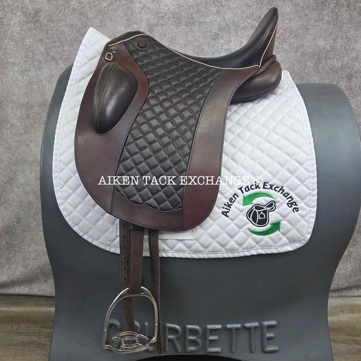 DP 3220DL Bolero Deluxe Dressage Saddle, 18" Seat, Ultra-Flex Tree - Adjustable Gullet, Wool Flocked Panels