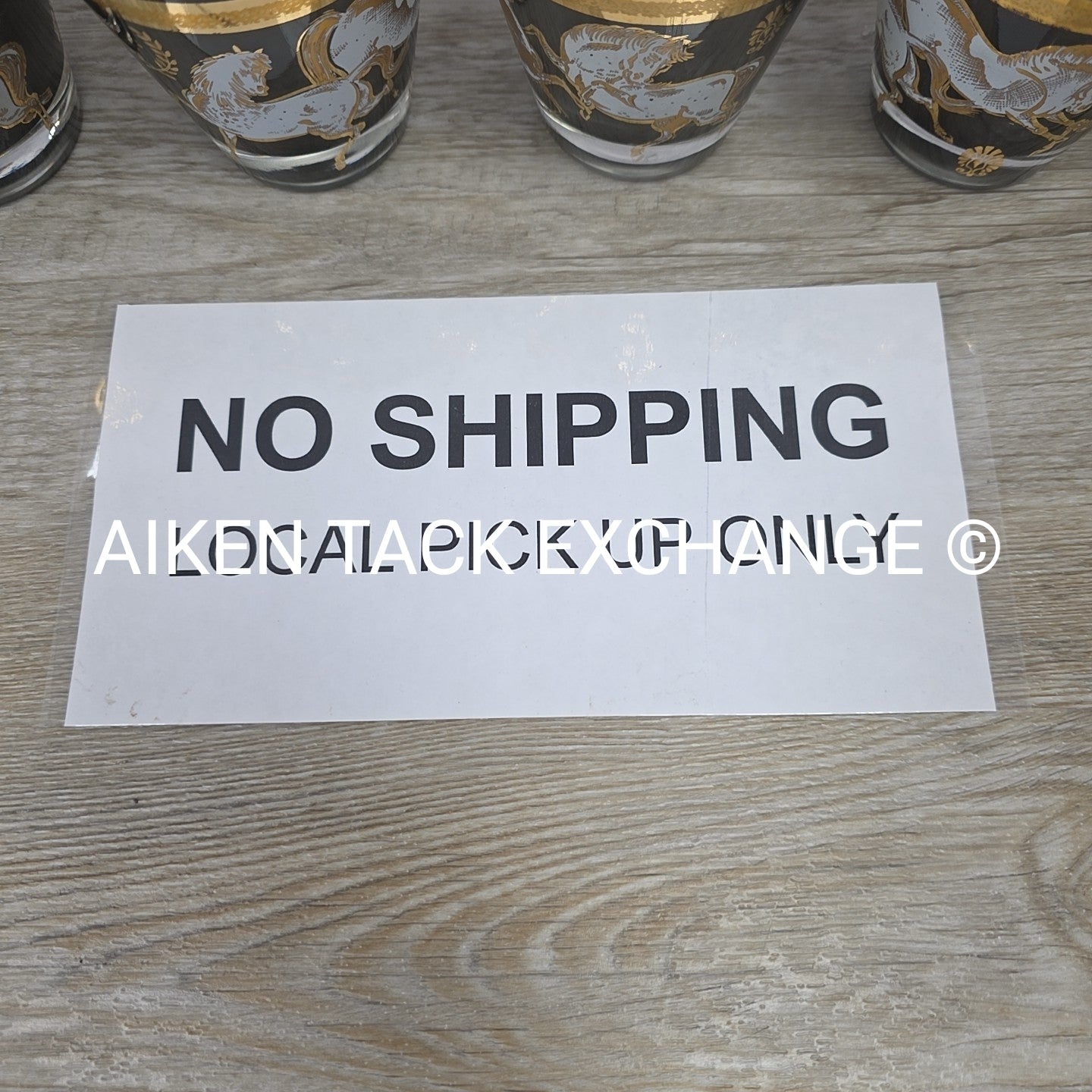 Vintage Culver Gold Wild Horse Glasses, Set of 6