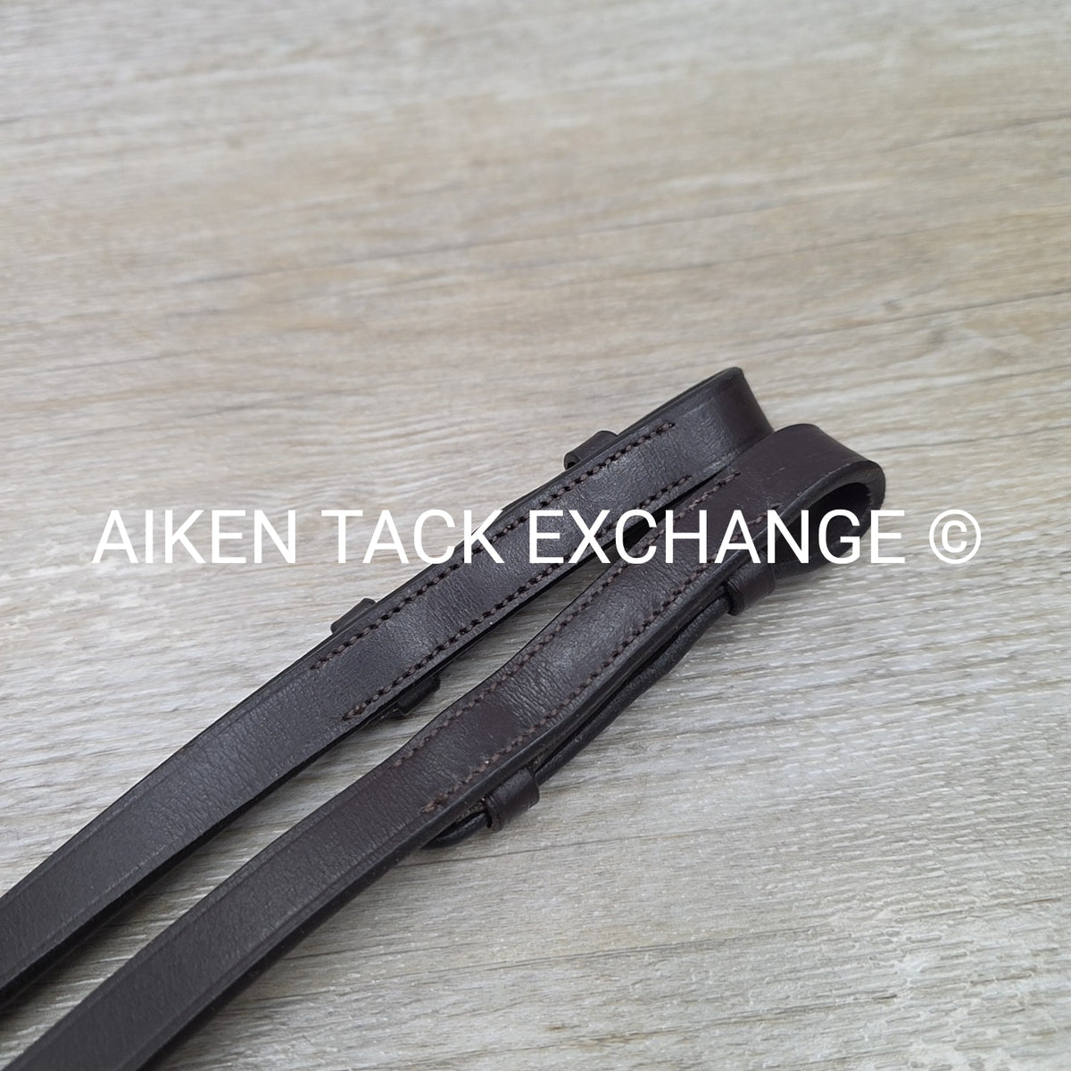 Flat Laced Reins, Brown, 62"