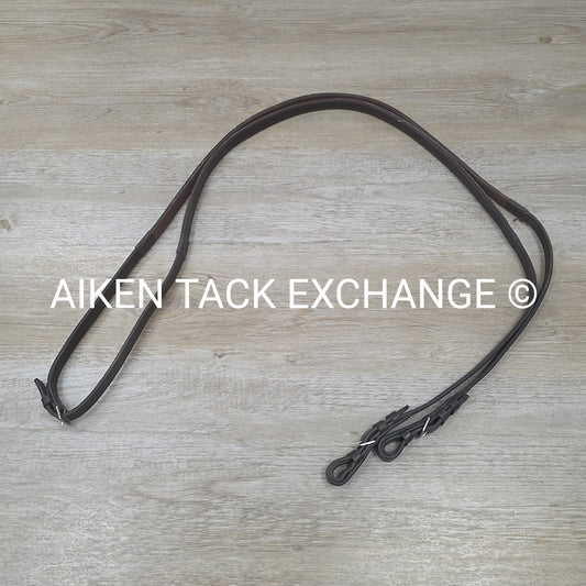 Leather Reins with Rubber Grip, Brown, 55"