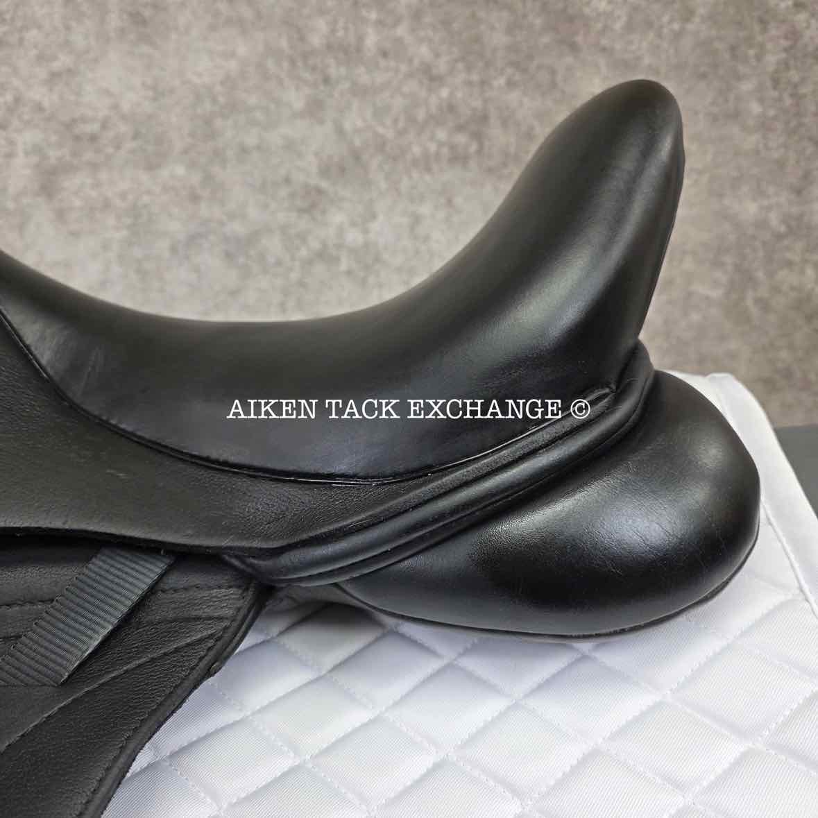 2017 Custom Saddlery Wolfgang Omni Monoflap Dressage Saddle, 17.5" Seat, Adjustable Tree, Wool Flocked Panels