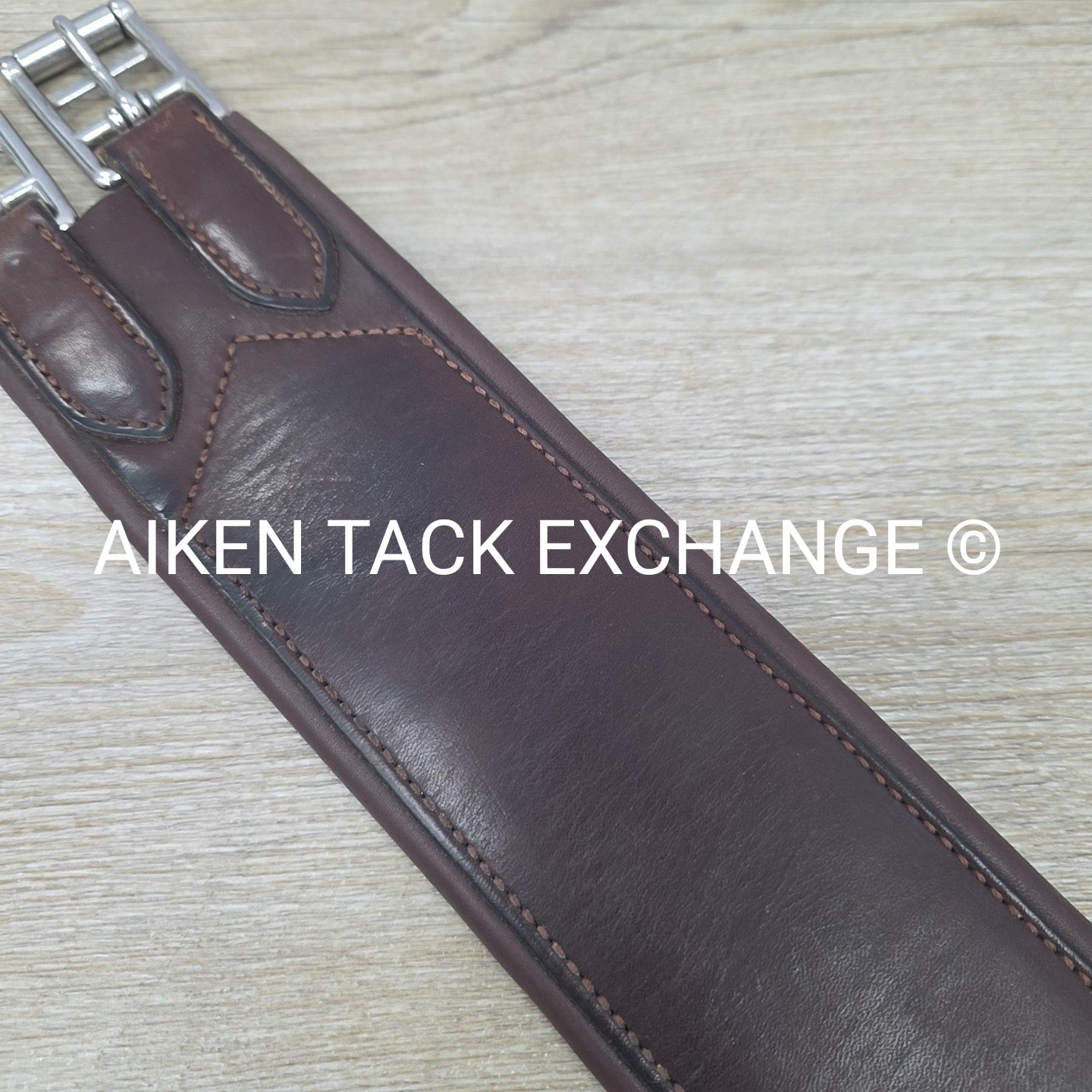 HFP Leather Girth with Single End Elastic, Brown, 54"