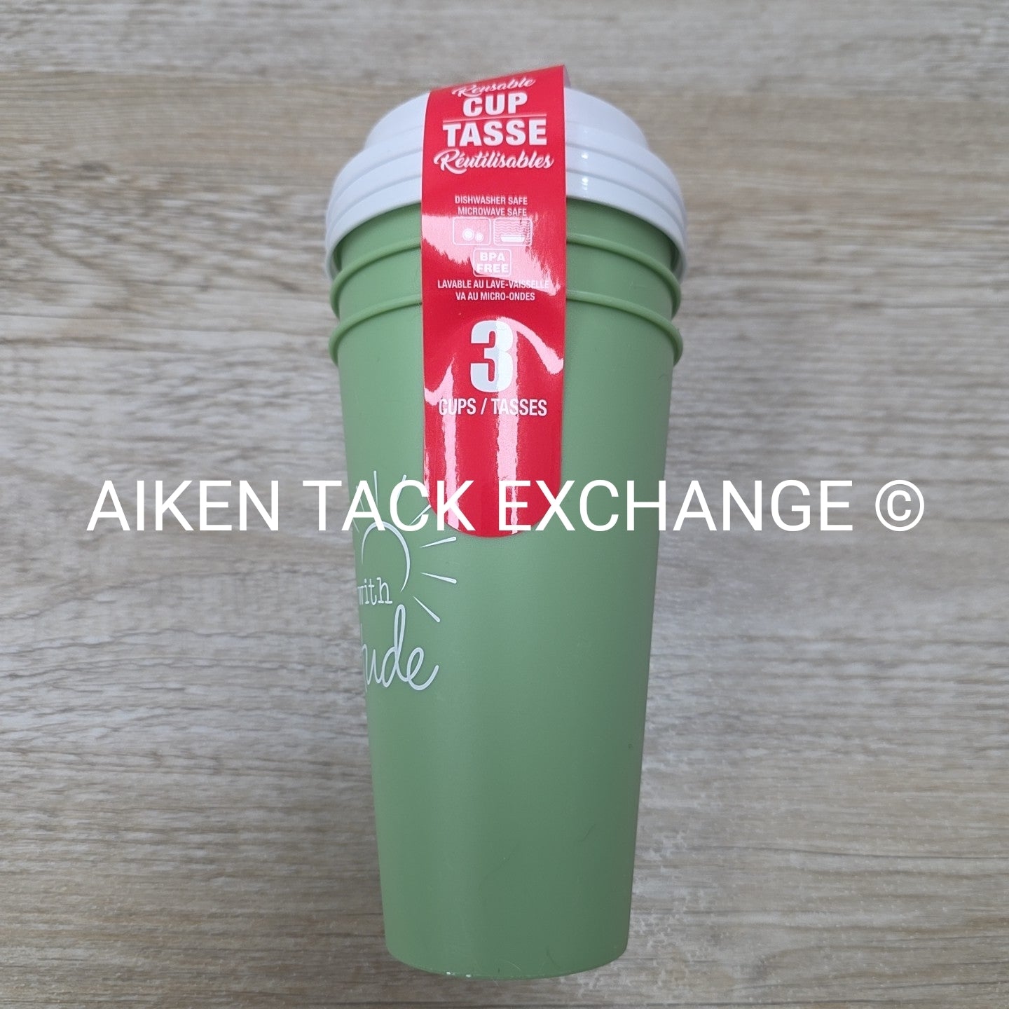 Reusable Plastic Coffee/Tea Travel Cups with Lids, 3-Pack, Brand New