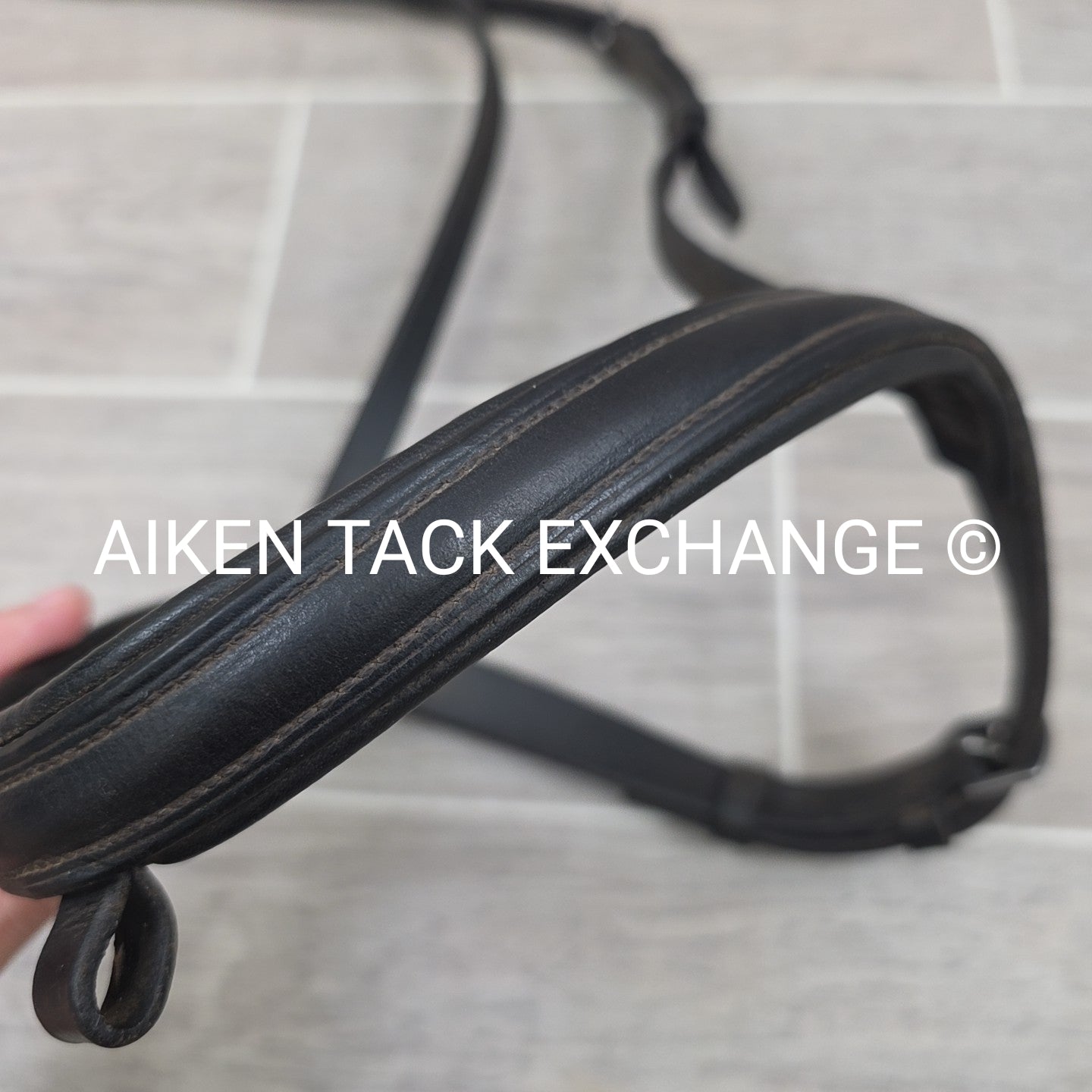 Plain Raised Noseband, Missing Flash Strap, Black, Size Full