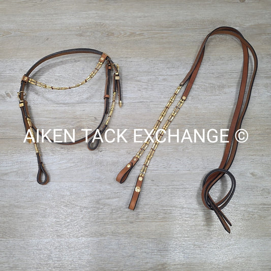 Western Show Bridle with Matching Split Reins