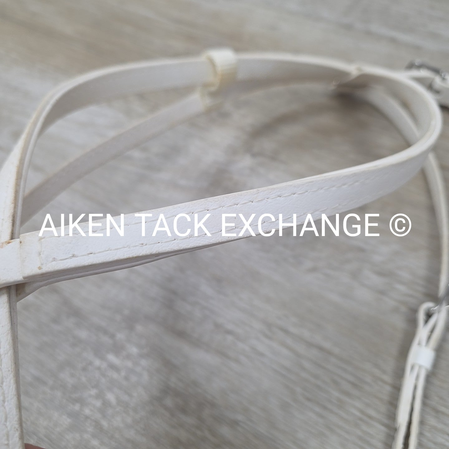 Jacks Beta Headstall and Curb Strap, White, Size Cob / Full