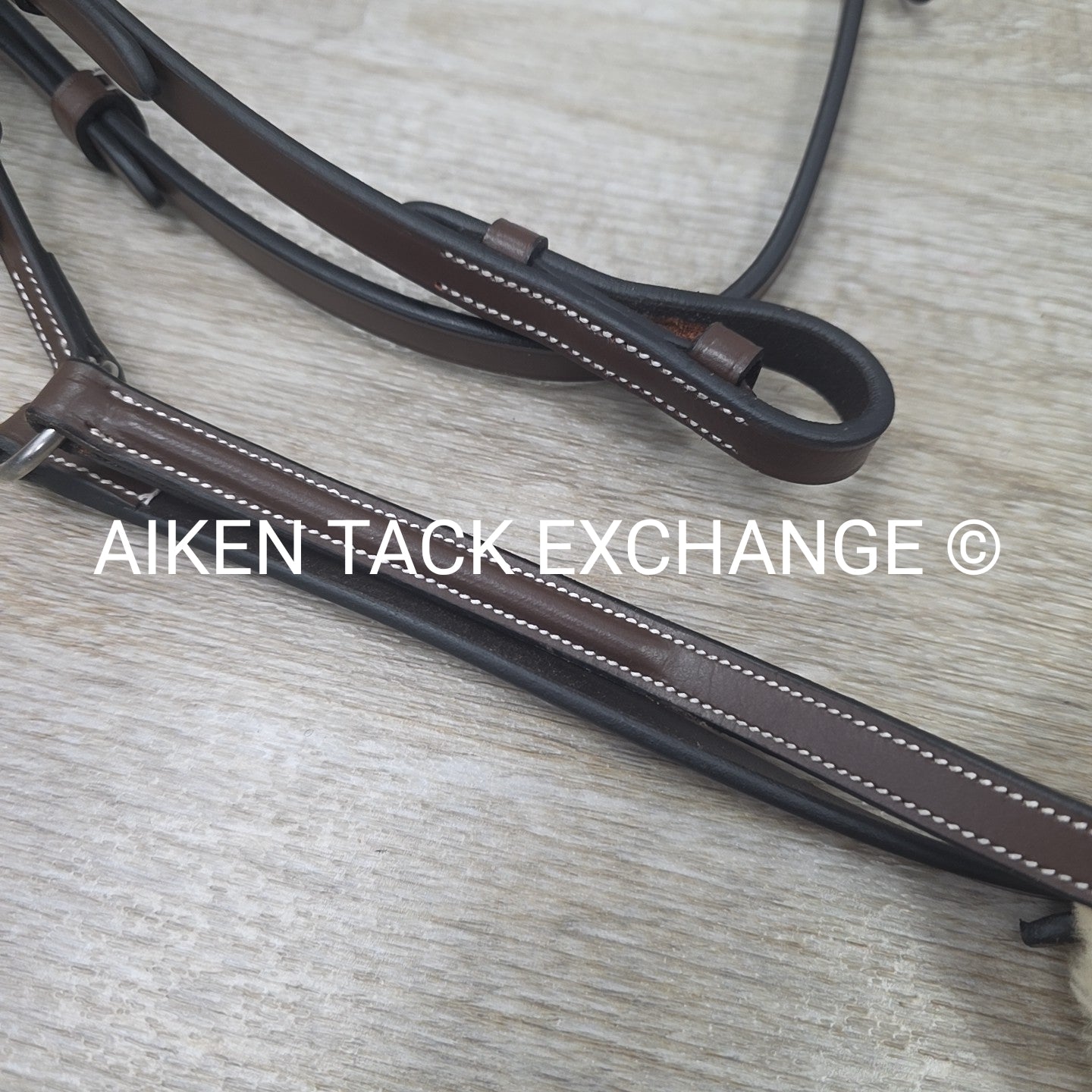 HDR Pro Mono Crown Figure 8 Bridle with Rubber Reins, Australian Nut, Size Full