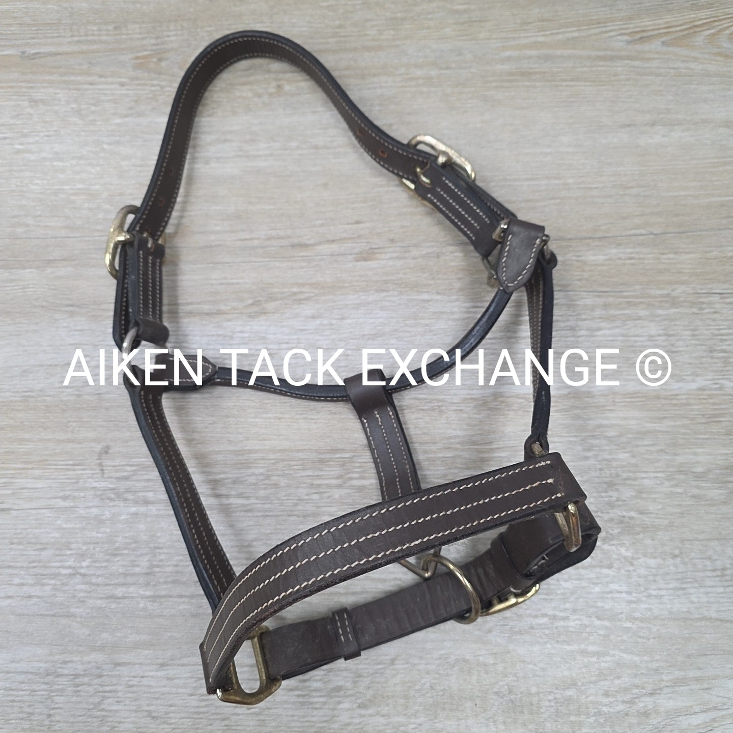 Leather Halter, Brown, Size Cob