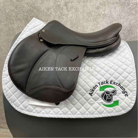 2011 Voltaire Palm Beach Close Contact Jump Saddle, 17" Seat, 1 Flap, Medium Wide Tree, FIN Panels, Full Buffalo Leather
