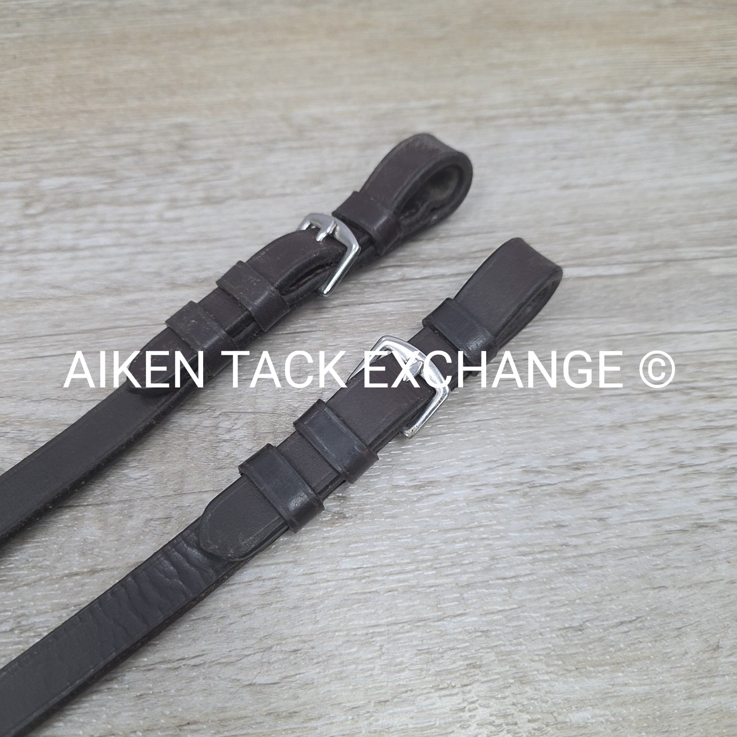 Leather Reins with Rubber Grip, Brown, 55"