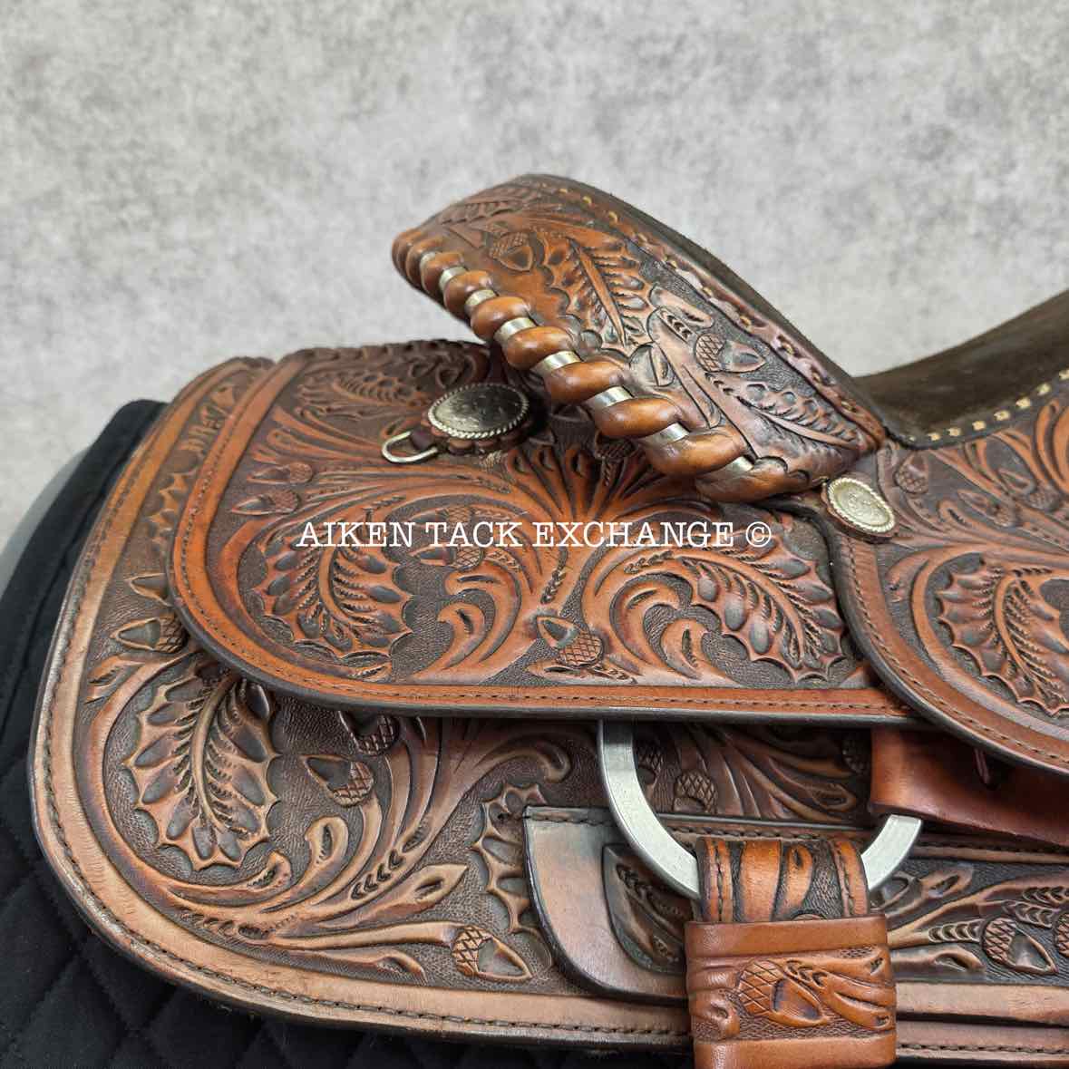 Circle Y Equitation Western Saddle, 15" Seat, Regular Tree - Semi QH Bars