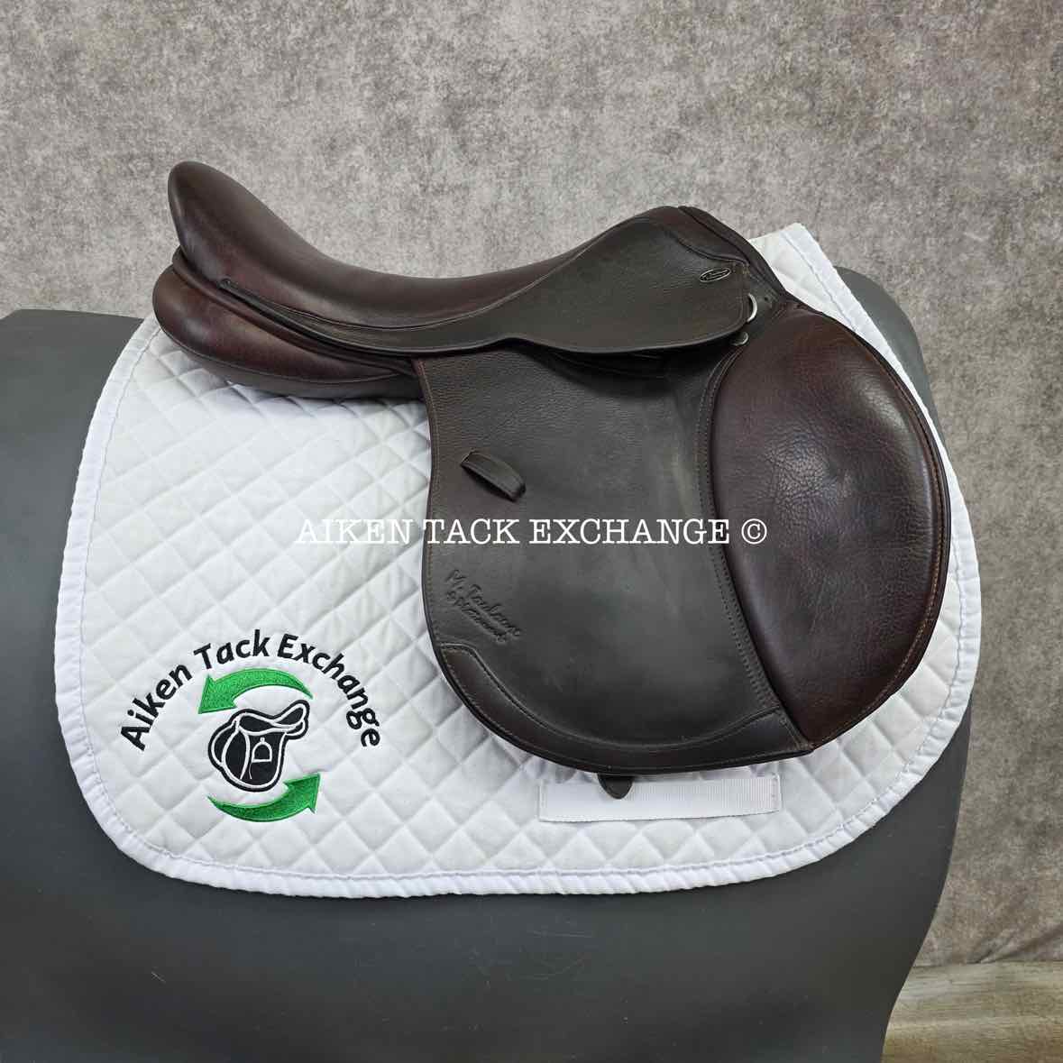 **SOLD** Marcel Toulouse Annice Platinum Genesis Close Contact Jump Saddle, 17" Seat, Adjustable Tree, Wool Flocked Panels