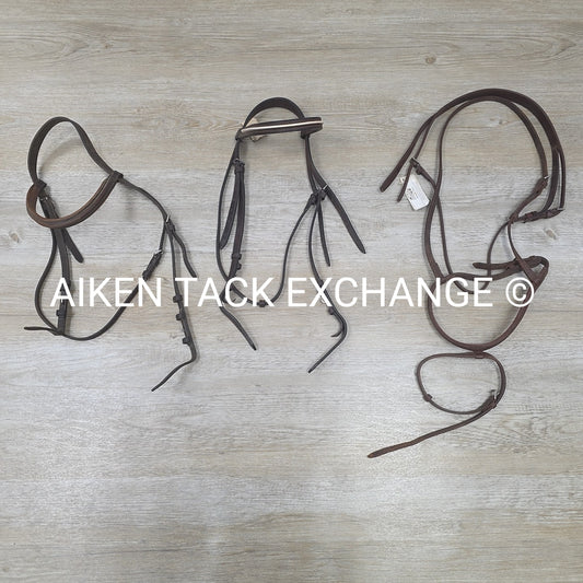 BARGAIN BUNDLE: 1 Bridle Missing Cheek Pieces, 2 Bridles Missing Nosebands, Brow