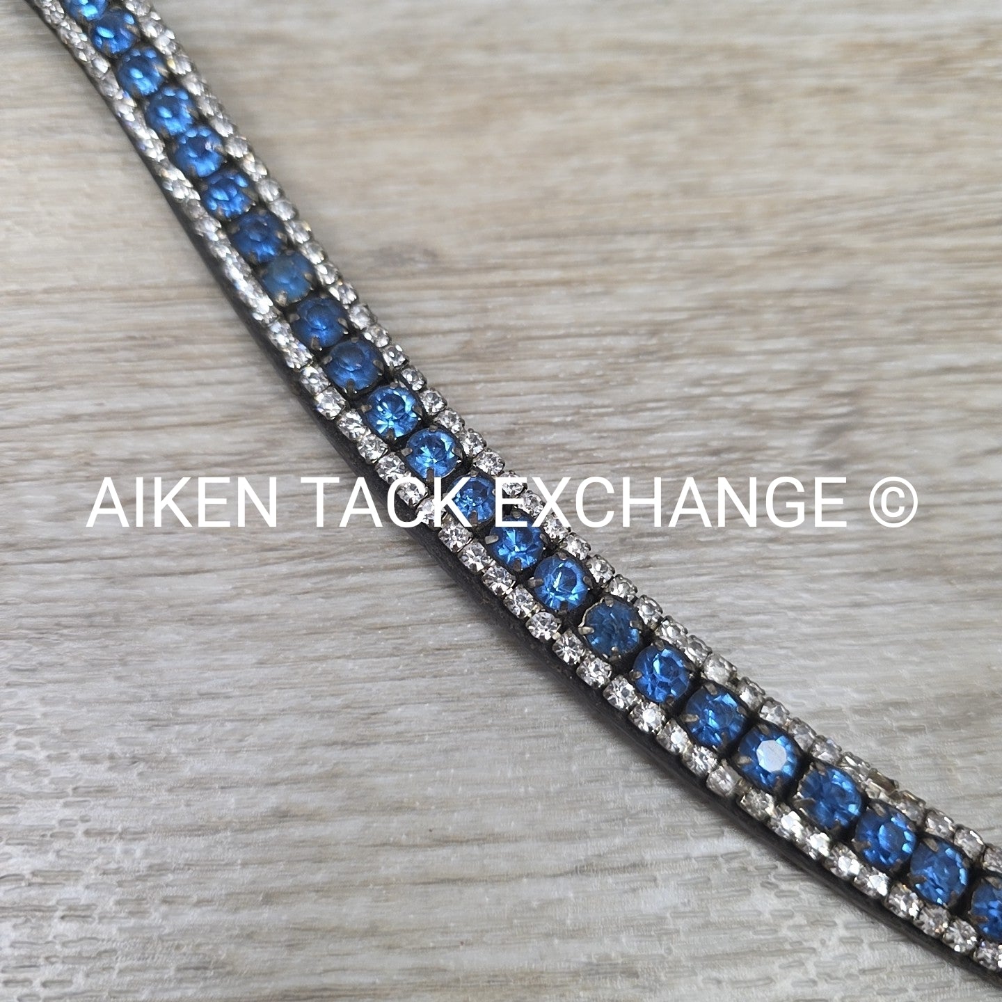Curved Bling Browband, Black, Size Full