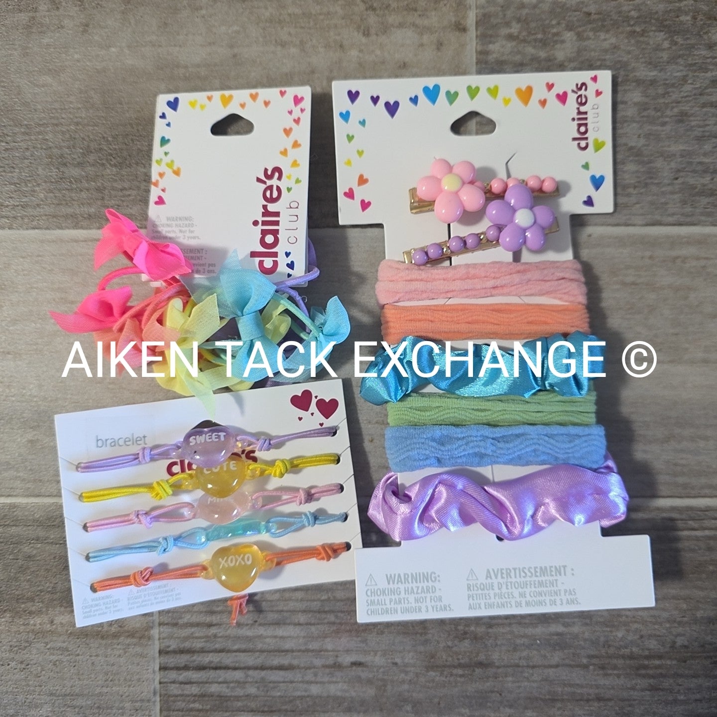 Claire's Club Bundle - 2 Hair Tie Sets, 2 Hair Clips, 5 Bracelets