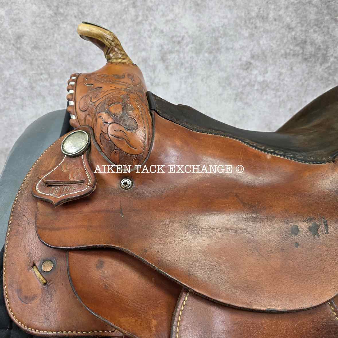 CC Saddlery Charles Crawley Western Saddle, 15.5" Seat, Wide Tree - Full QH Bars
