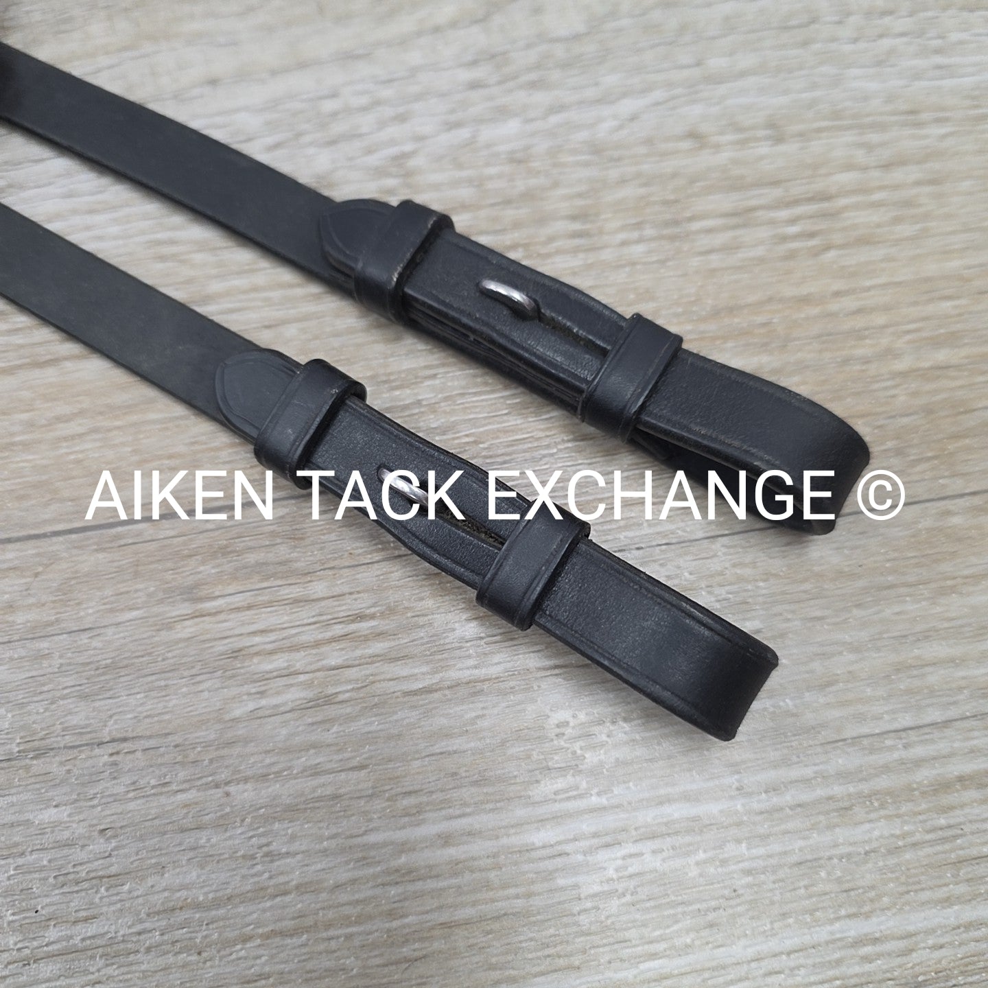 Rubber Lined Reins, Black, Full