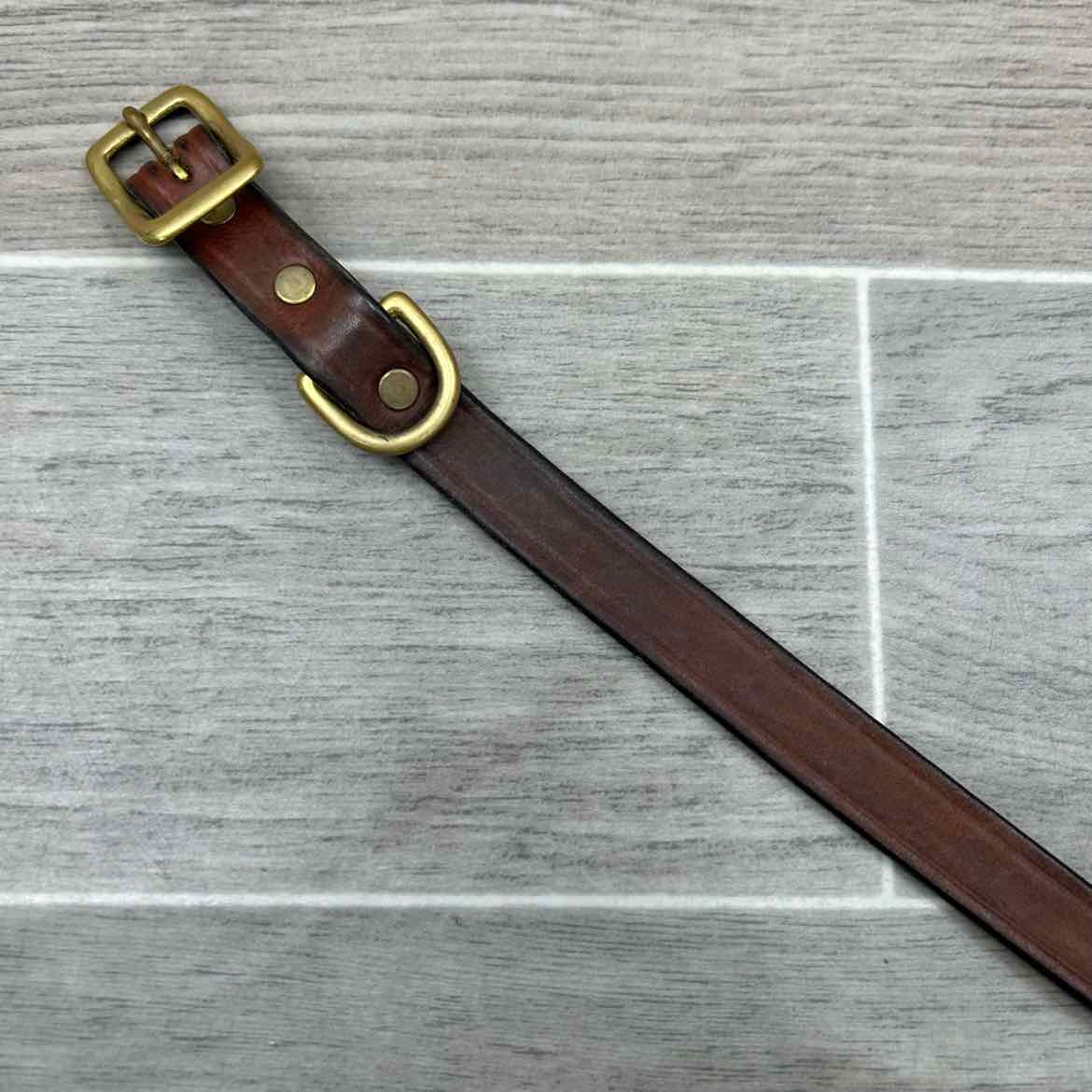 Tory Leather Dog Collar, Brown, 26