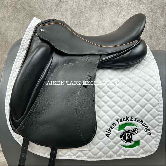 2019 Custom Saddlery Icon Alpha Monoflap Dressage Saddle, 17.5" Seat, Adjustable Tree, Wool Flocked Panels