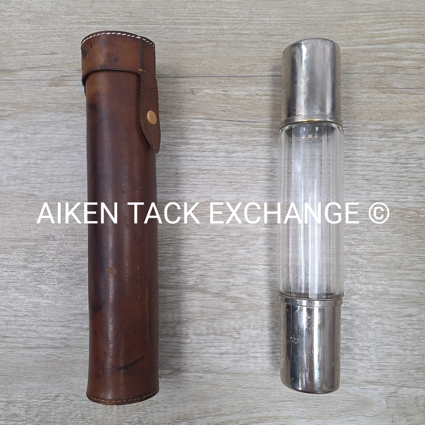 Antique Travel Flask with Leather Case, Made in Germany