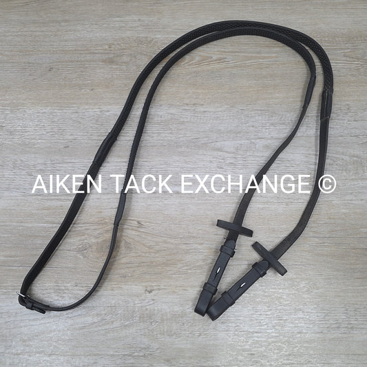 Horseware Micklem Rubber Reins, Black, Size Full (54")
