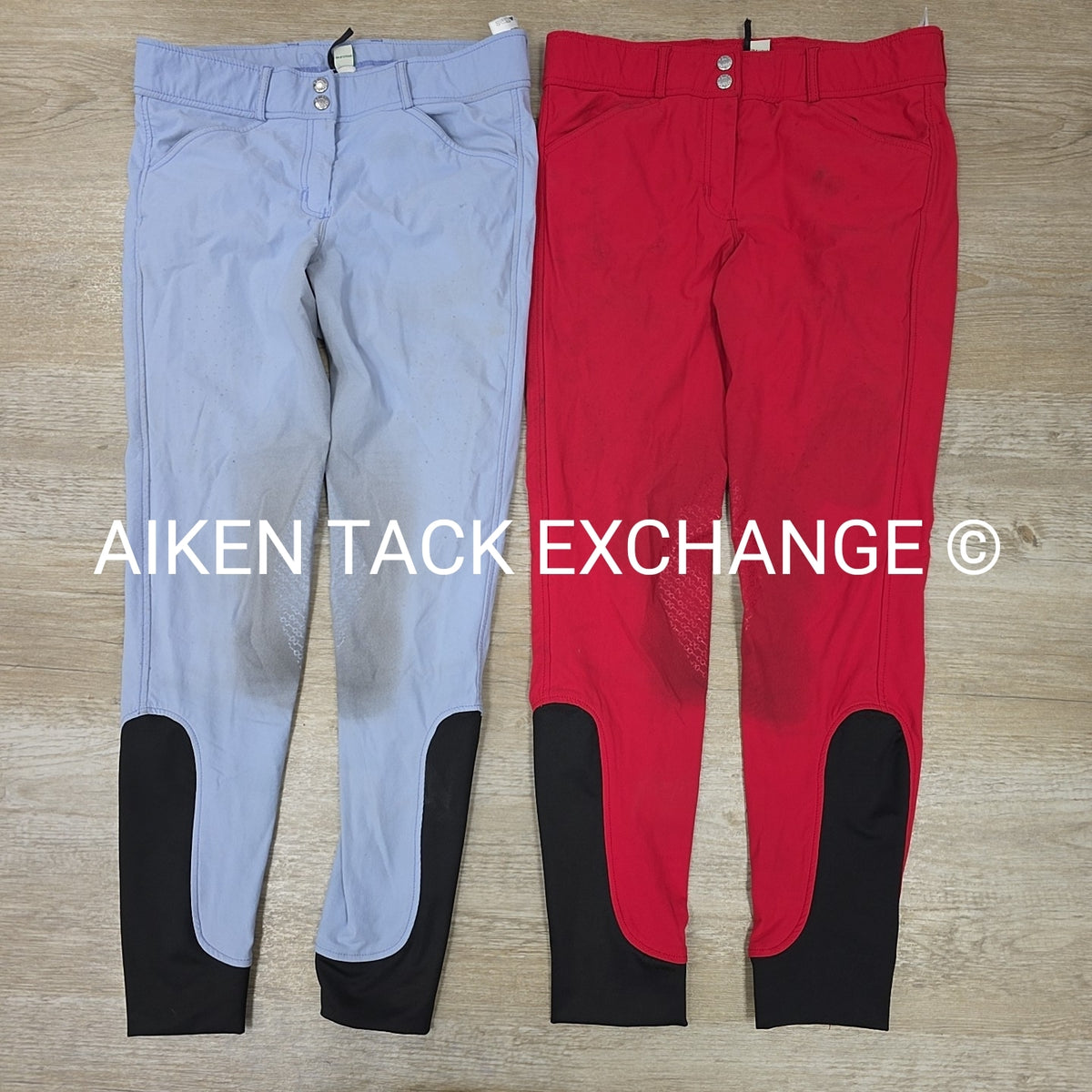 BARGAIN BUNDLE: 2 Dover Saddlery Silicone Grip Knee Patch Breeches, 28