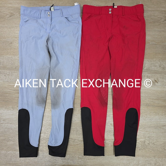 BARGAIN BUNDLE: 2 Dover Saddlery Silicone Grip Knee Patch Breeches, 28