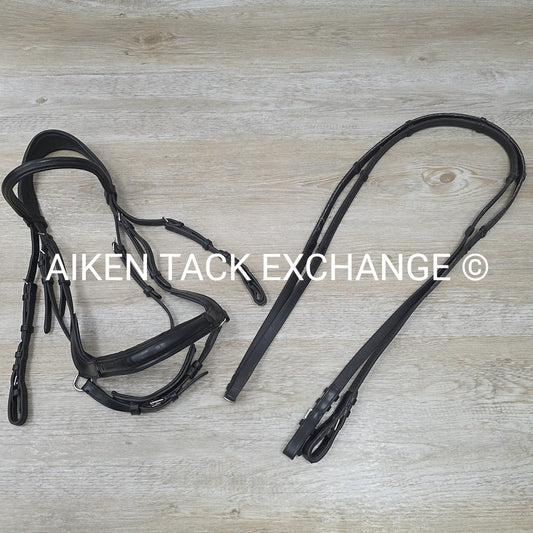 SmartPak Wellfleet Anatomic Bridle with Reins, Black, Size Full