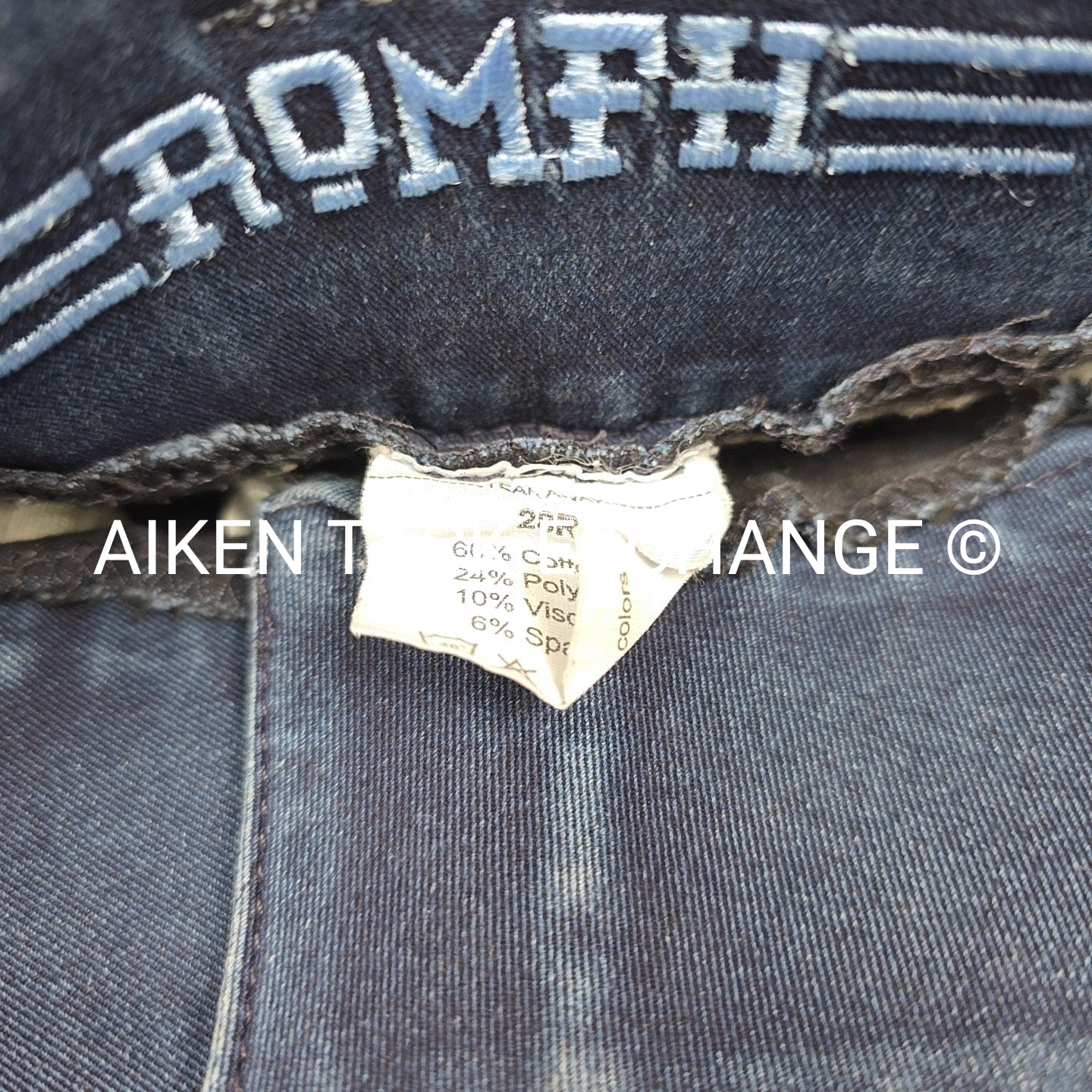 Romfh Silicone Grip Full Seat Denim Breeches, Size 28 R