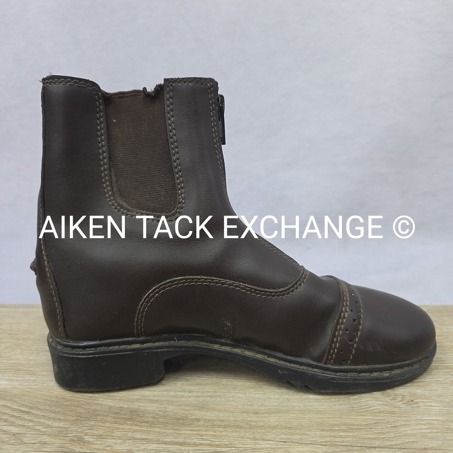 TuffRider Zip Up Paddock Boots, Brown, Size 3