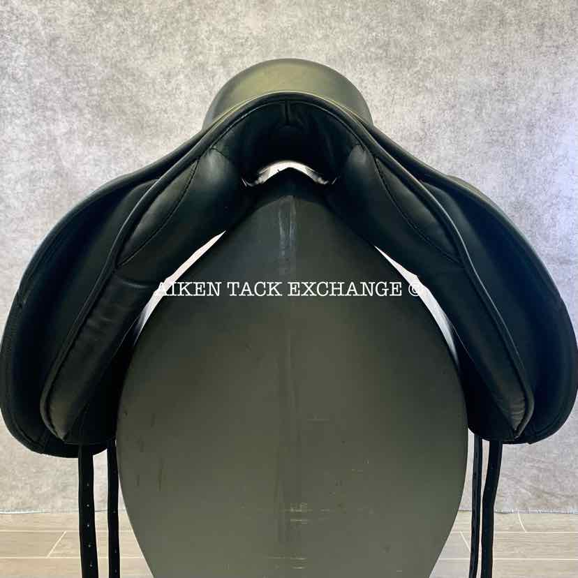 **SOLD** 2010 Black Country Eloquence Dressage Saddle, 17.5" Seat, Extra Wide Freedom Hoop Tree, Wool Flocked Panels