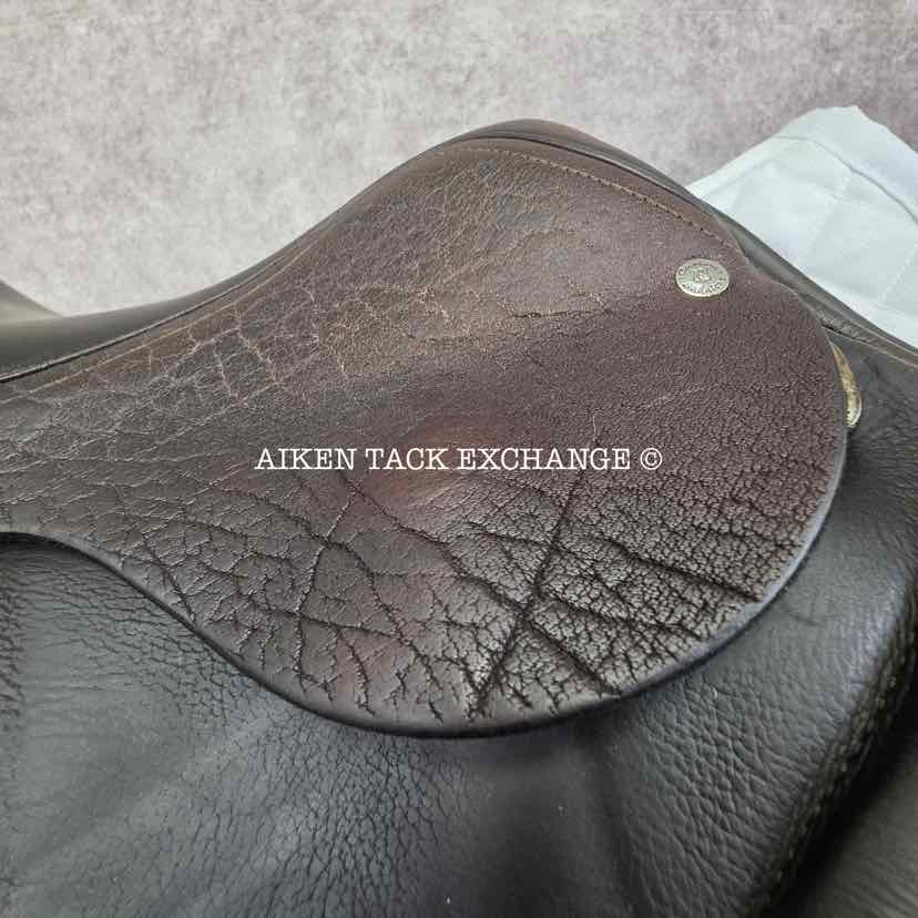 **SOLD** 2015 Custom Saddlery Monte Carlo Monoflap Jump Saddle, 18" Seat, Adjustable Tree, Wool Flocked Panels