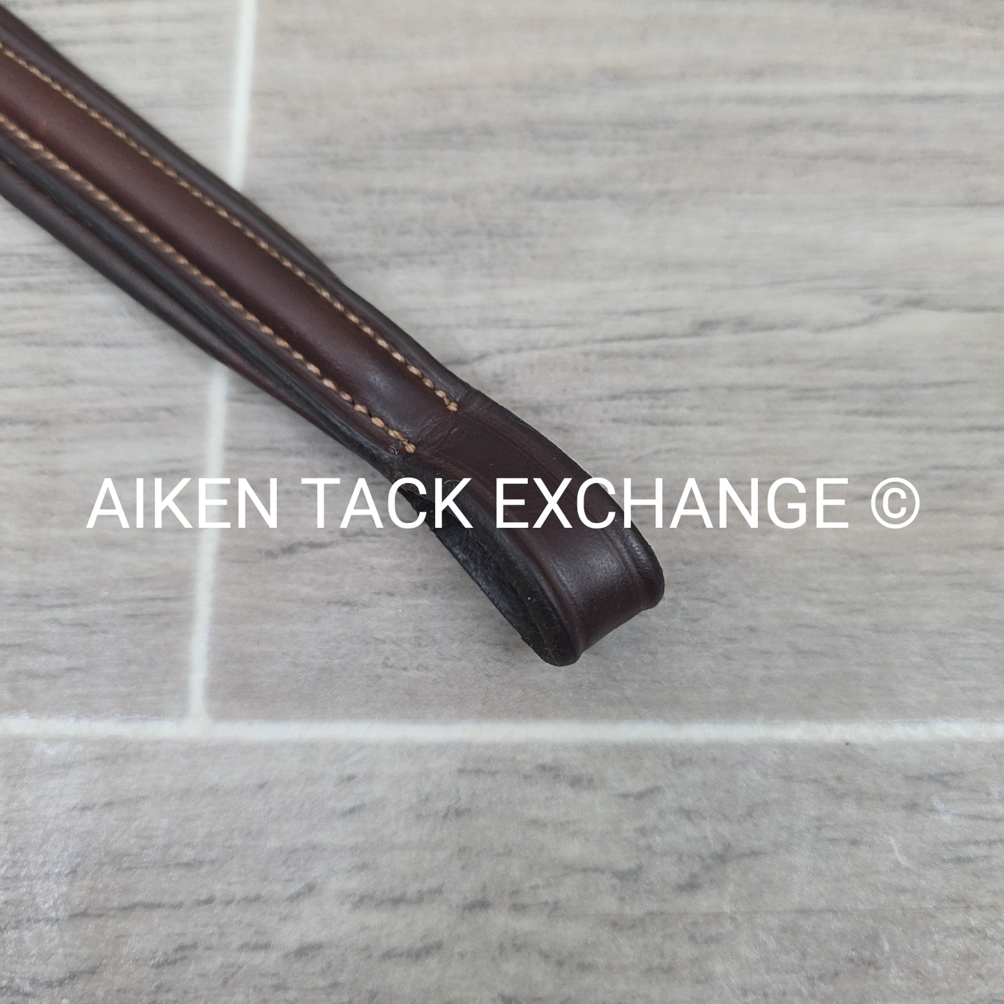 Plain Raised Noseband with Matching Browband, Brown, Size Full