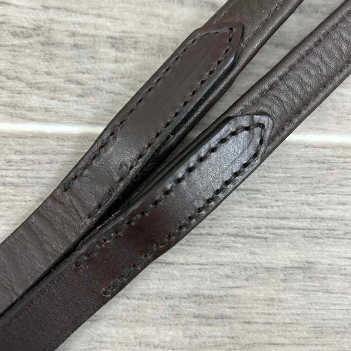 Stubben NT Leather Reins with Extra Grip Rubber Lining, Brown, 55"