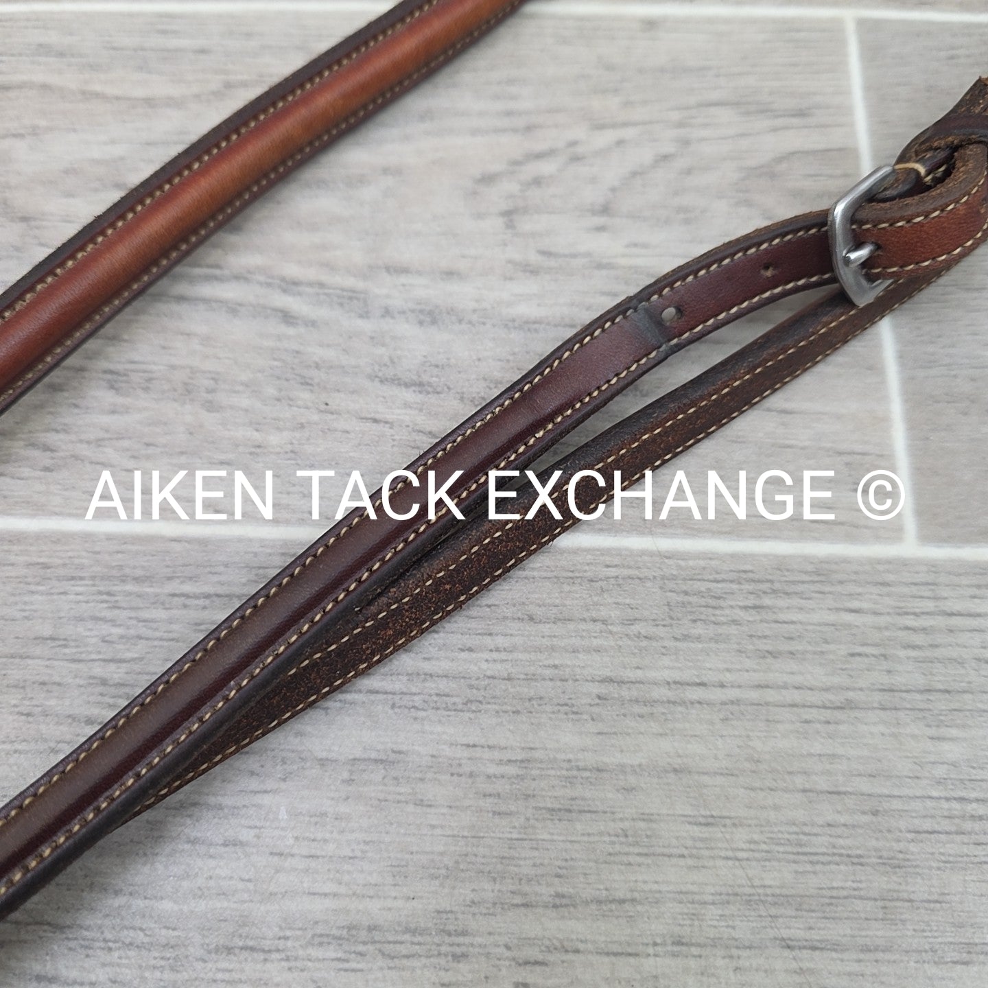 Edgewood Square Raised Fancy Stitched Standing Martingale, Brown, Oversize