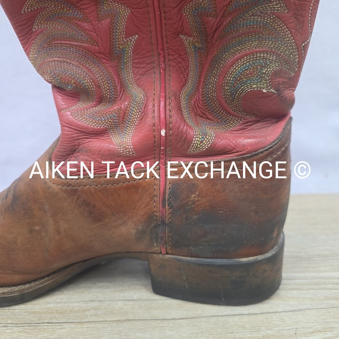 Tony Lama Square Toe Western Boots, Size 9