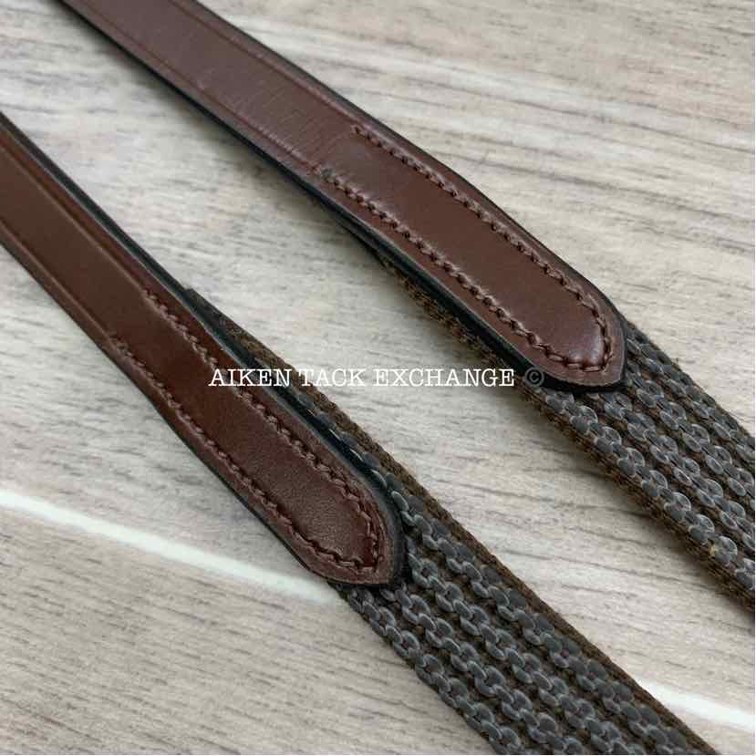 KL Select Red Barn Special Grip Reins (No Stops), Brown, Size Full - 54"