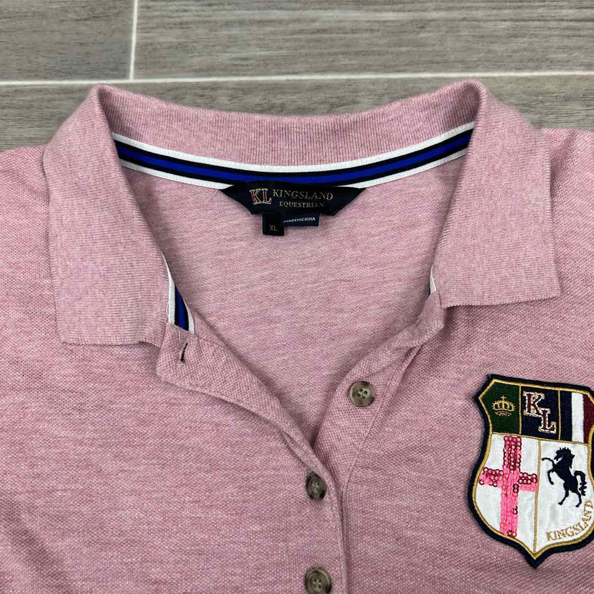 Kingsland Equestrian Short Sleeve Polo Top, Size Large