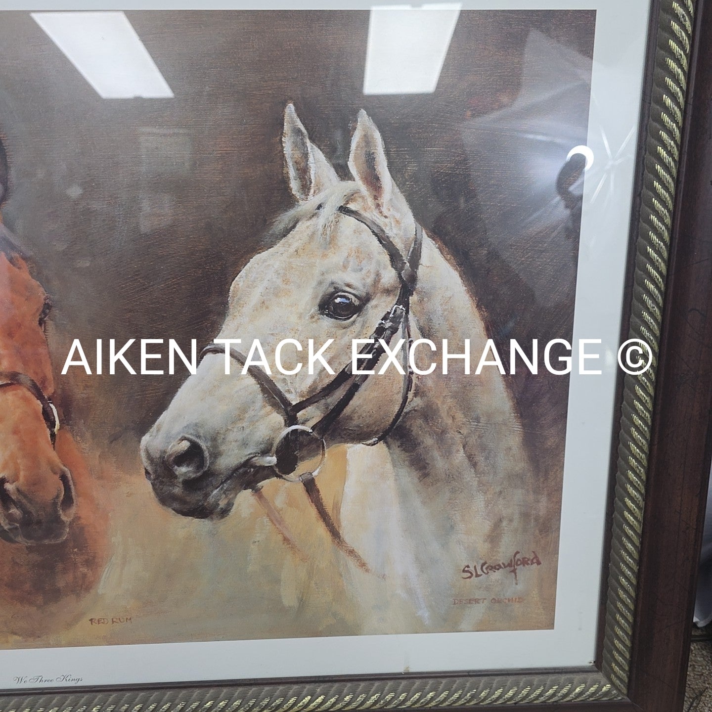 Framed Horse Print, 40" x 26"