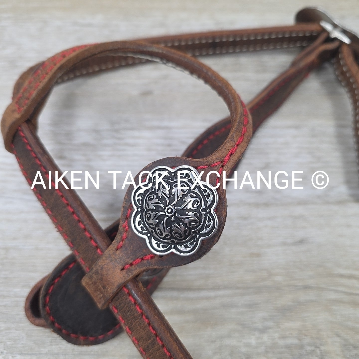 One Ear Headstall with Split Reins, Brown, Size Full