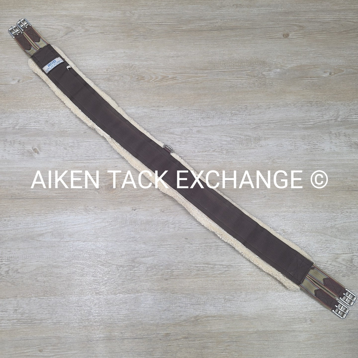 Stubben Removable Fleece Girth with Double End Elastic, Brown, 56"