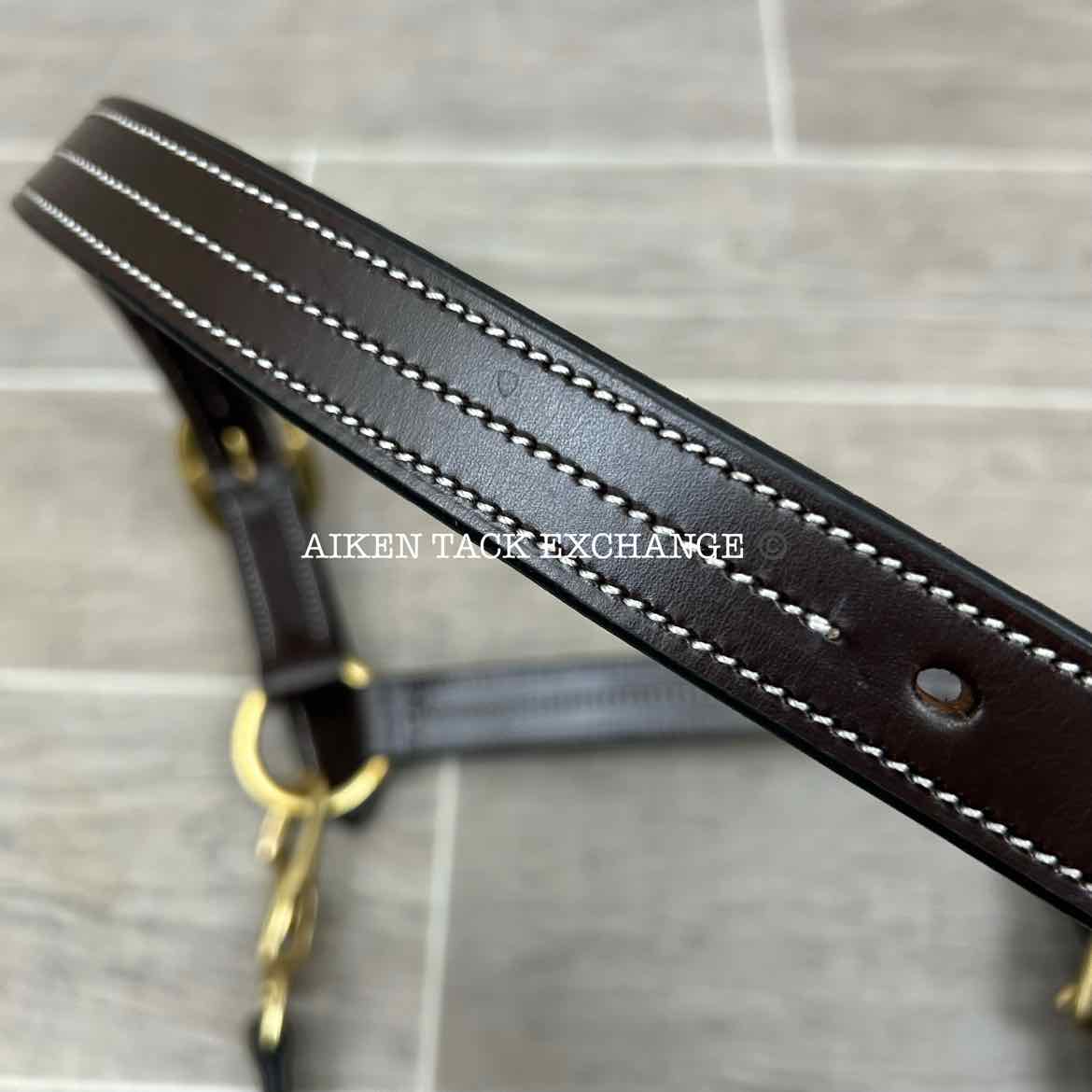 KL Select Black Oak Pine Leather Halter, Brown/Brown, Oversize