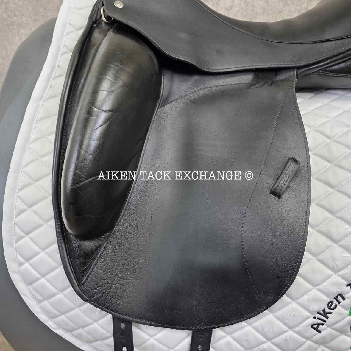 2012 Custom Saddlery Icon Flight Monoflap Dressage Saddle, 17.5" Seat, Adjustable Tree, Wool Flocked Panels