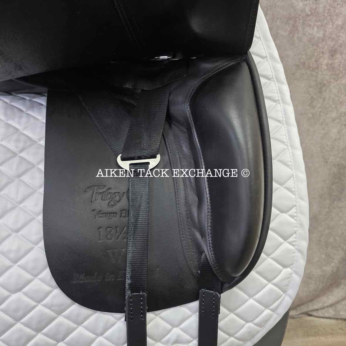 2006 Trilogy Verago Elite Dressage Saddle, 18.5" Seat, Wide Tree, Wool Flocked Panels