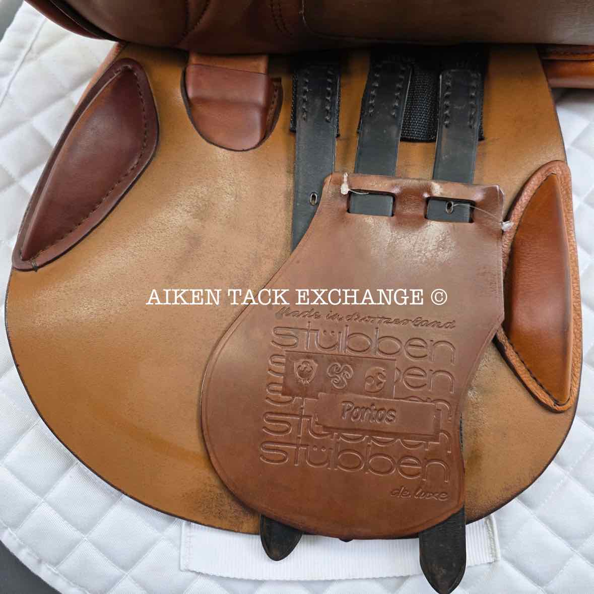 2013 Stubben Portos Deluxe Close Contact Jump Saddle, 17.5" Seat with Biomex, 28cm Tree - Medium, Foam Panels